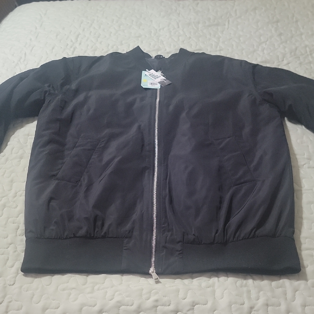 Womens Long Black Bomber DSG Jacket